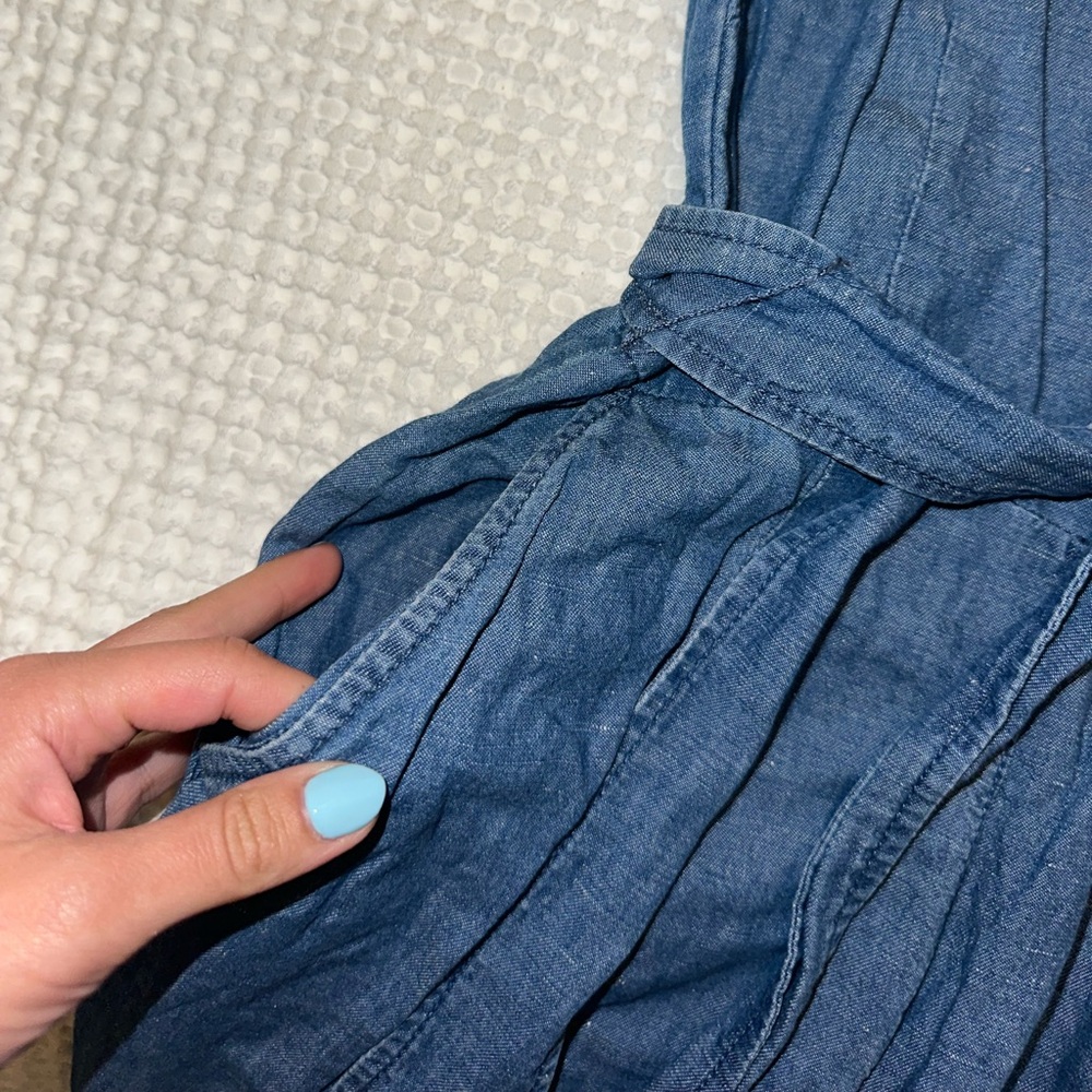 Madewell denim halter wide leg jumpsuit - Picture 6 of 8